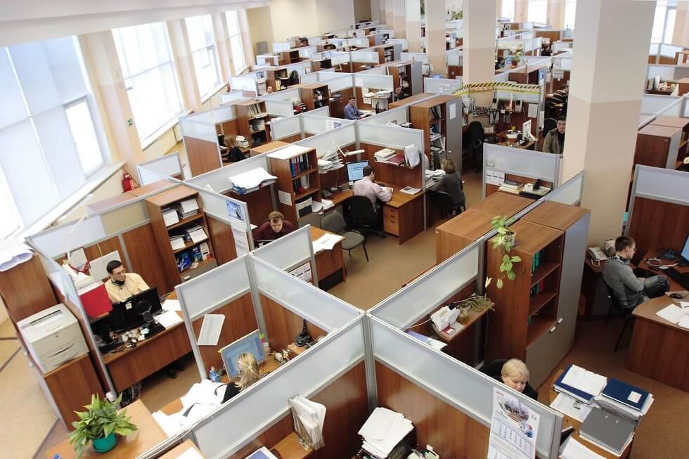 Commercial office interior glazing