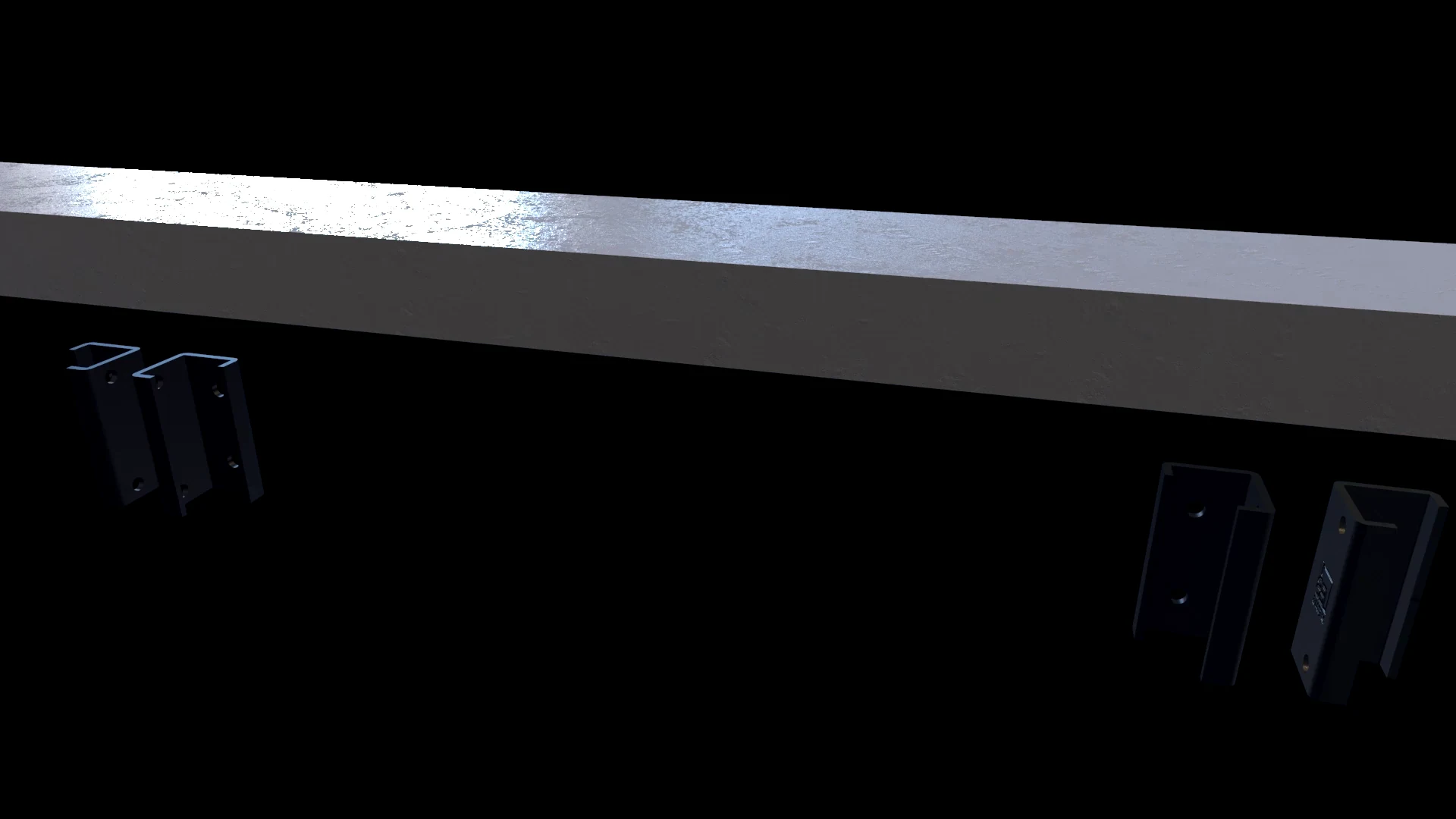 Architectural metal facade mounting bracket rendering