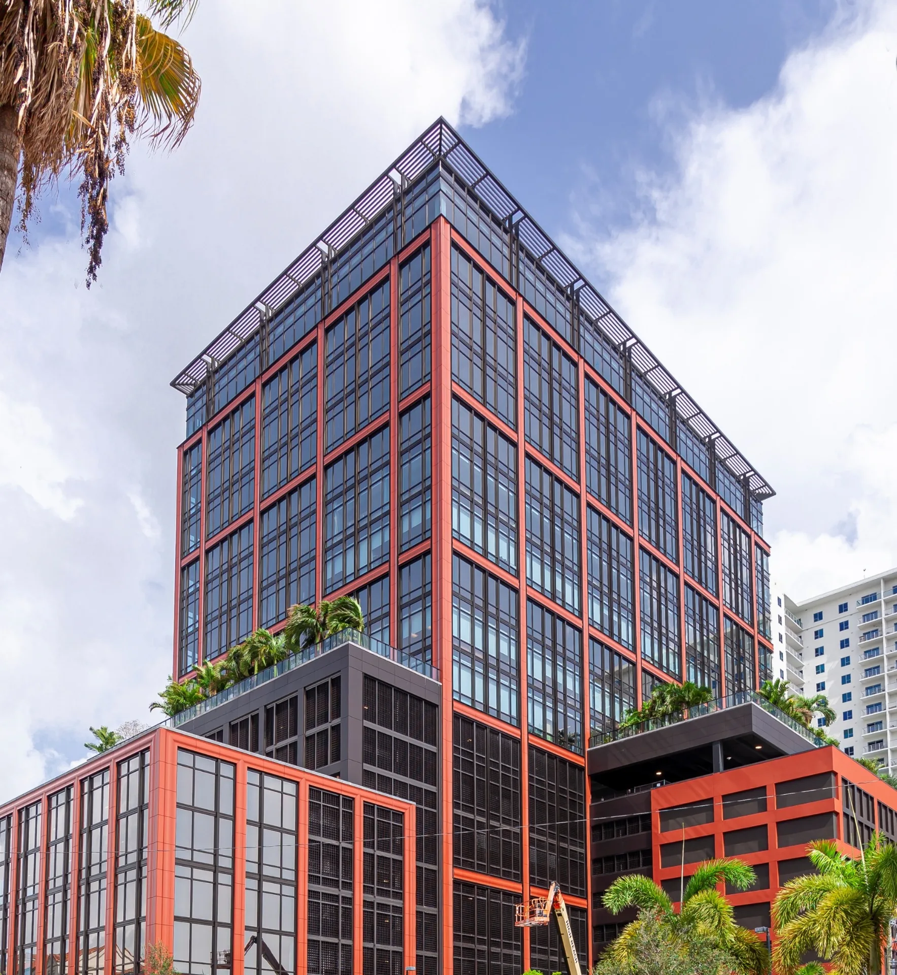 High rise louver screen and metal facade
