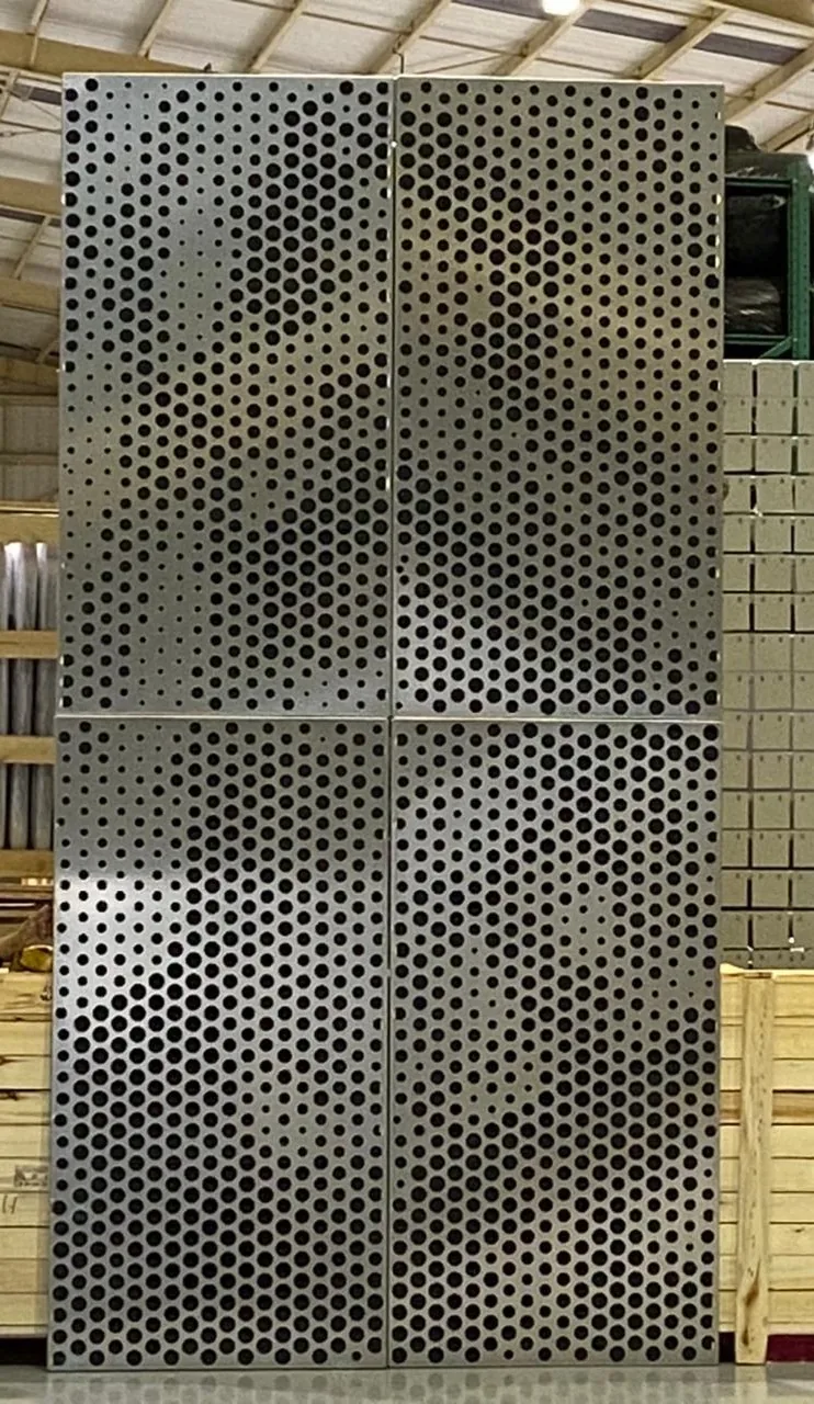 Architectural facade panel factory mockup used for preconstruction and technical review